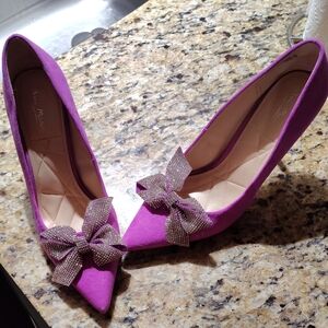 Elegant Purple Women's Shoes with Bow Accent